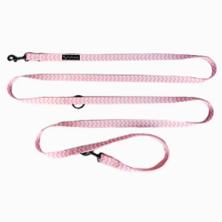 Smycz przepinana dla psa "Pink chevron" | FluffyWalk