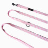 Smycz przepinana dla psa "Pink chevron" | FluffyWalk