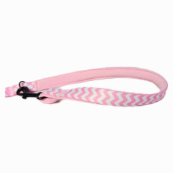 Smycz przepinana dla psa "Pink chevron" | FluffyWalk