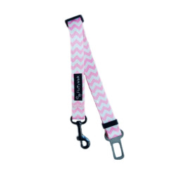 Pasy dla psa do auta "Pink chevron" | FluffyWalk